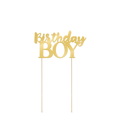 Feestbazaar Taart Topper Birthday Boy Gold