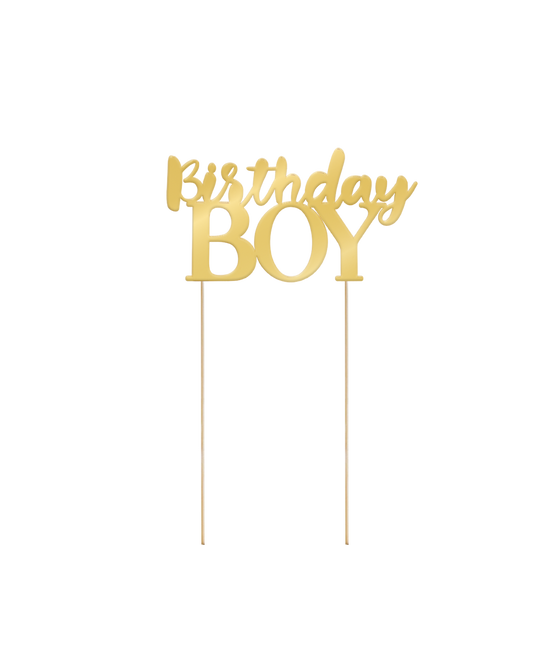 Feestbazaar Taart Topper Birthday Boy Gold
