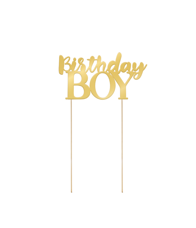 Feestbazaar Taart Topper Birthday Boy Gold