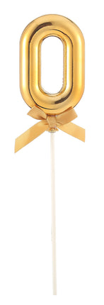 Feestbazaar Taart Topper Cijfer 0 Goud