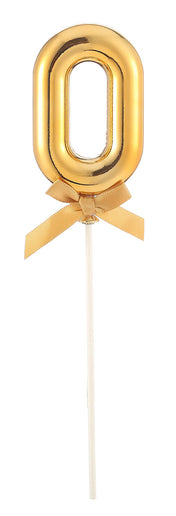 Feestbazaar Taart Topper Cijfer 0 Goud