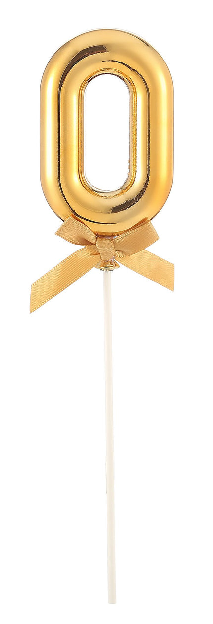 Feestbazaar Taart Topper Cijfer 0 Goud