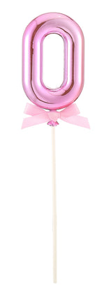 Feestbazaar Taart Topper Cijfer 0 Roze