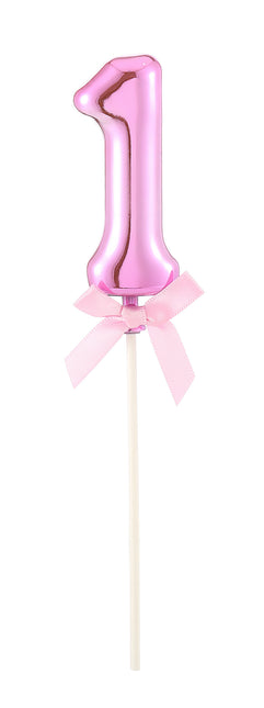 Feestbazaar Taart Topper Cijfer 1 Roze