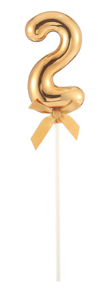 Feestbazaar Taart Topper Cijfer 2 Goud
