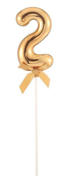 Feestbazaar Taart Topper Cijfer 2 Goud