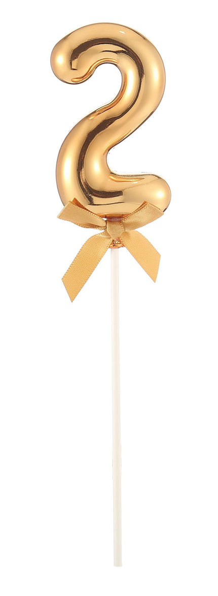 Feestbazaar Taart Topper Cijfer 2 Goud