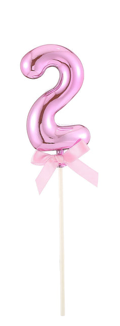Feestbazaar Taart Topper Cijfer 2 Roze
