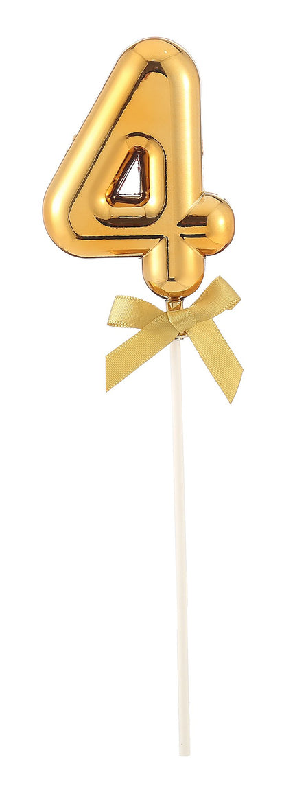 Feestbazaar Taart Topper Cijfer 4 Goud