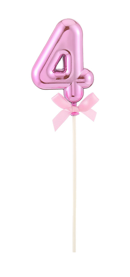 Feestbazaar Taart Topper Cijfer 4 Roze