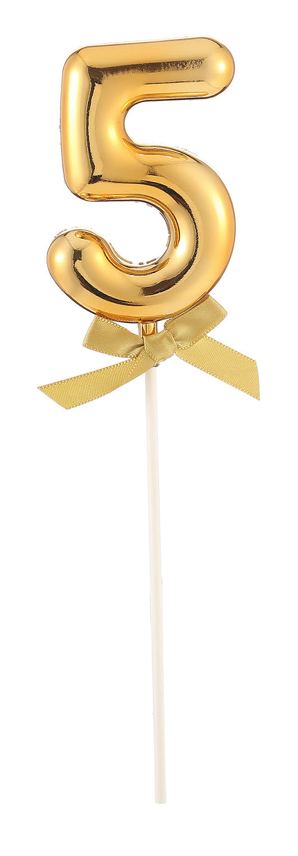 Feestbazaar Taart Topper Cijfer 5 Goud