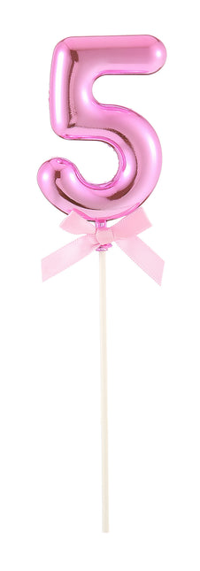Feestbazaar Taart Topper Cijfer 5 Roze