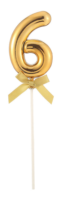 Feestbazaar Taart Topper Cijfer 6 Goud
