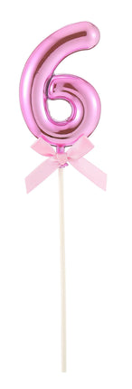 Feestbazaar Taart Topper Cijfer 6 Roze