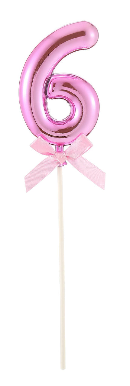Feestbazaar Taart Topper Cijfer 6 Roze