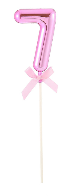 Feestbazaar Taart Topper Cijfer 7 Roze