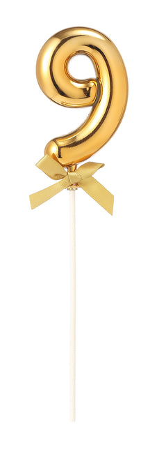 Feestbazaar Taart Topper Cijfer 9 Goud