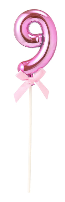 Feestbazaar Taart Topper Cijfer 9 Roze