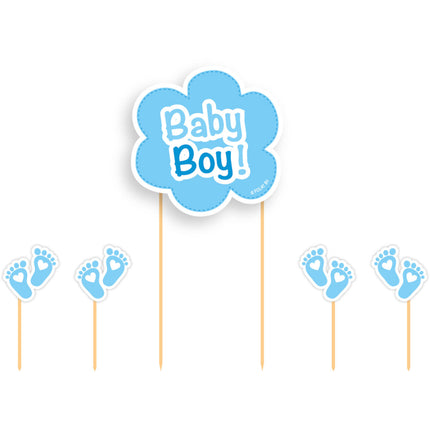 Feestbazaar Taart Topper Set Geboorte Baby Boy