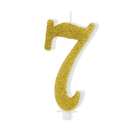 Feestbazaar Taartkaarsje Cijfer 7 Goud