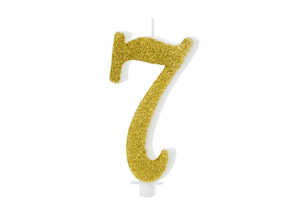 Feestbazaar Taartkaarsje Cijfer 7 Goud