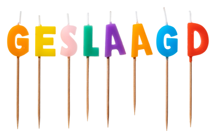 Feestbazaar Taartkaarsjes Geslaagd gekleurd