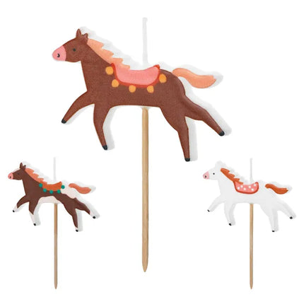 Feestbazaar Taartkaarsjes paarden Beautiful Horses (3st)