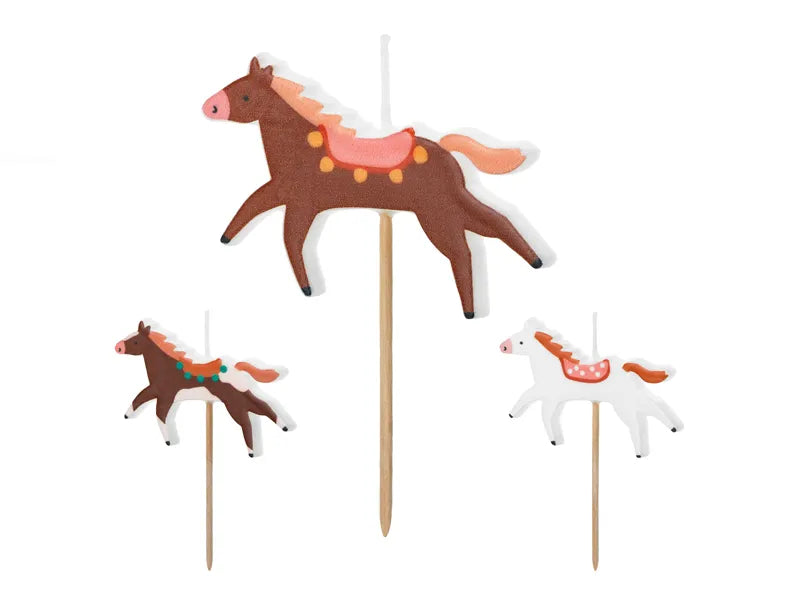 Feestbazaar Taartkaarsjes paarden Beautiful Horses (3st)