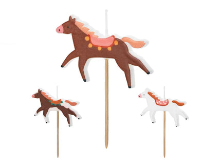 Feestbazaar Taartkaarsjes paarden Beautiful Horses (3st)