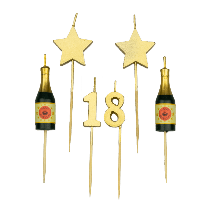 Feestbazaar Taartkaarsjes Set 18 Jaar (6st)