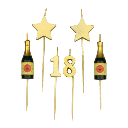Feestbazaar Taartkaarsjes Set 18 Jaar (6st)