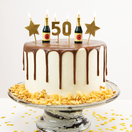 Feestbazaar Taartkaarsjes Set 50 Jaar (6st)