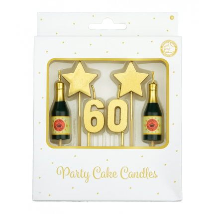 Feestbazaar Taartkaarsjes Set 60 Jaar (6st)