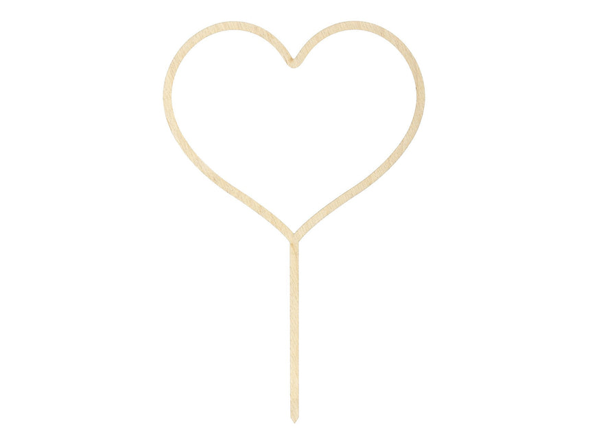 Feestbazaar Taarttopper Houten Hart (23cm)