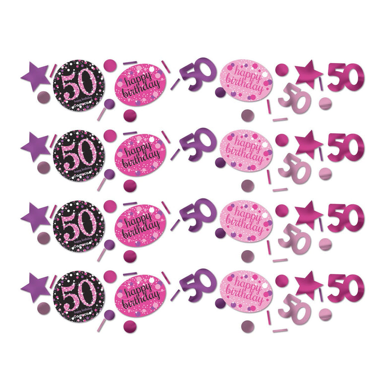 Feestbazaar Tafelconfetti 50 Jaar Sparkling Pink (34gr)