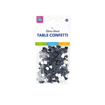 Feestbazaar Tafelconfetti Zilver Hartjes (14gr)