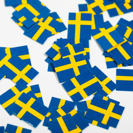 Feestbazaar Tafelconfetti Zweedse Vlag (150st)