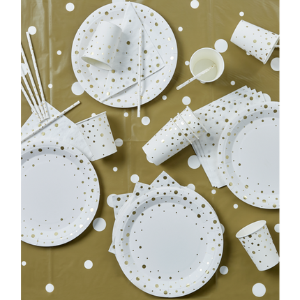 Feestbazaar Tafelgerei Decoratie Set Goud/Wit
