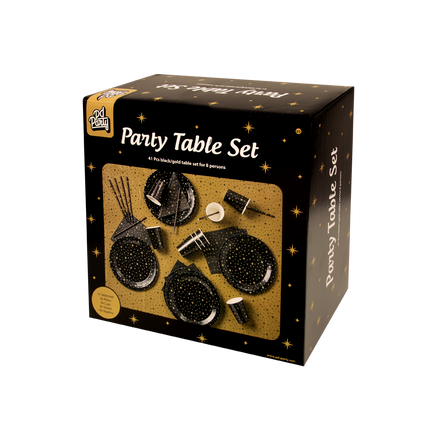 Feestbazaar Tafelgerei Decoratieset Zwart/Goud