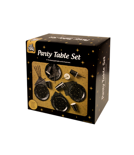 Feestbazaar Tafelgerei Decoratieset Zwart/Goud