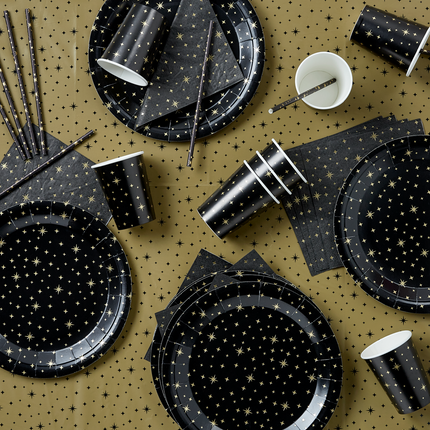 Feestbazaar Tafelgerei Decoratieset Zwart/Goud