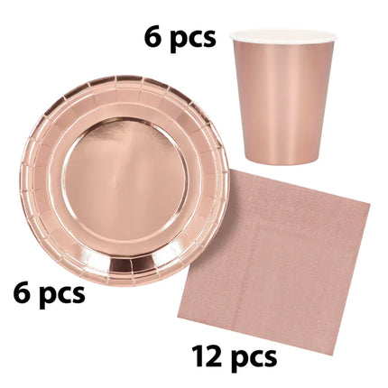 Feestbazaar Tafelgerei Set Rosé Goud (24st)