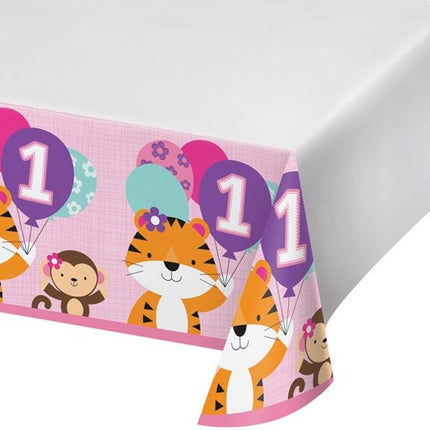Feestbazaar Tafelkleed 1 Jaar Dieren Meisje - 137x259cm
