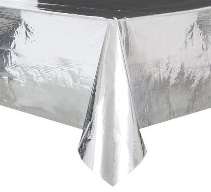 Feestbazaar Tafelkleed Folie Zilver - 137 x 274cm