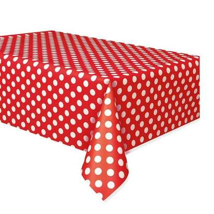 Feestbazaar Tafelkleed Rood met Stippen