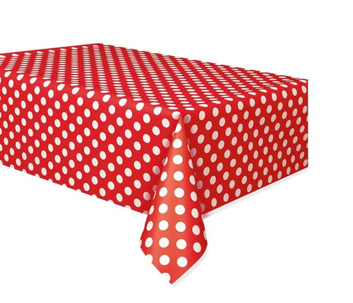 Feestbazaar Tafelkleed Rood met Stippen