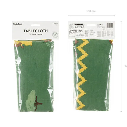 Feestbazaar Tafelkleed Safari Groen met Print