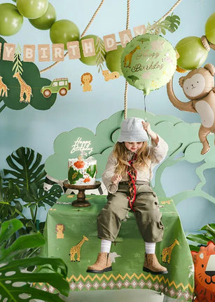 Feestbazaar Tafelkleed Safari Groen met Print