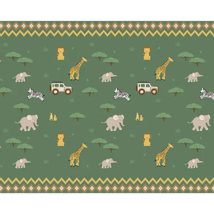 Feestbazaar Tafelkleed Safari Groen met Print