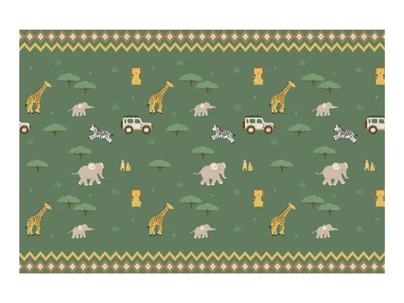 Feestbazaar Tafelkleed Safari Groen met Print